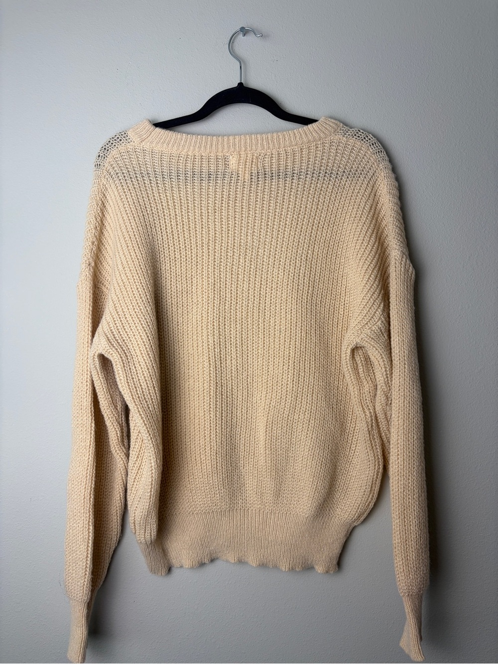 BiBi Pumpkin Crewneck Knit Cream Sweater Size M - Picture 3 of 7